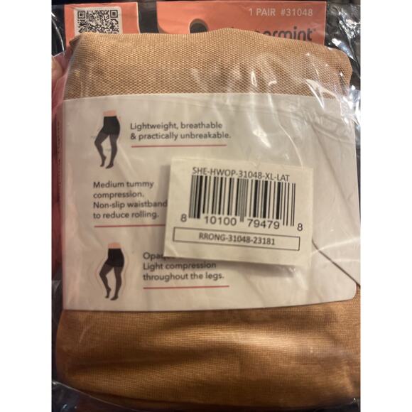 Shapermint Essentials Ultra-Resistant Shaping Tights Womens XL Tan Compression - Picture 4 of 5